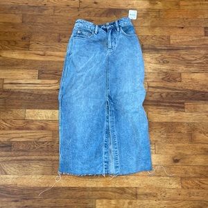 We The Free free people denim skirt with slit in front